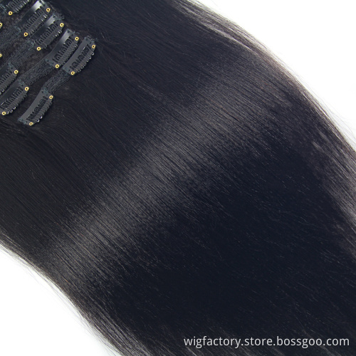 Yaki straight hair extensions clip in set,hair extension clip in 100% remy hair long, human hair extensions clip ins